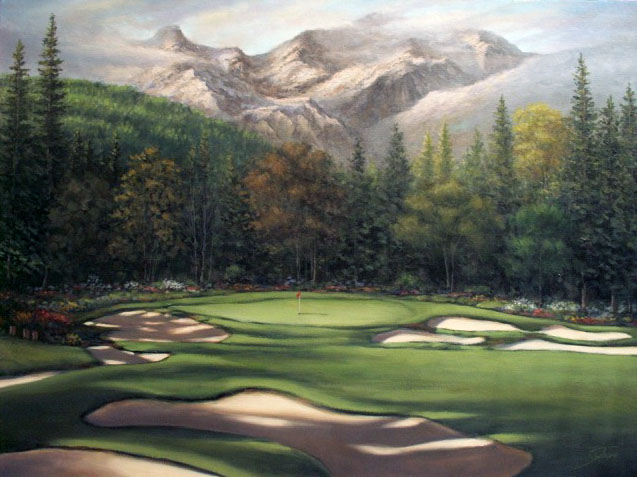 'Winser Mountain' -- Golf (painting for Canadian client)
